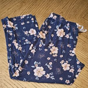 Floral Navy Pj Pants Size M